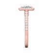 FlyerFit® 18K Pink Gold Micropave Halo Engagement Ring