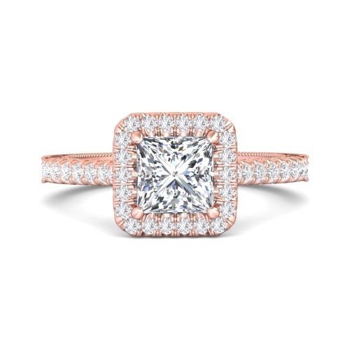 FlyerFit&reg; 18K Pink Gold Vintage Engagement Ring
