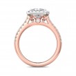 FlyerFit® 14K Pink Gold Shank And White Gold Top Micropave Halo Engagement Ring