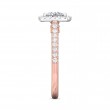 FlyerFit® 14K Pink Gold Shank And White Gold Top Micropave Halo Engagement Ring