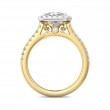 FlyerFit® 18K Yellow Gold Shank And White Gold Top Micropave Halo Engagement Ring
