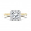 FlyerFit® 18K Yellow Gold Shank And White Gold Top Vintage Engagement Ring