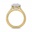 FlyerFit® 18K Yellow Gold Shank And White Gold Top Vintage Engagement Ring