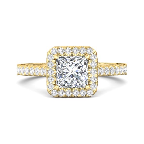 FlyerFit&reg; 18K Yellow Gold Vintage Engagement Ring