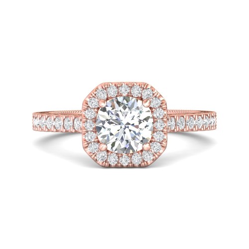 FlyerFit&reg; 14K Pink Gold Vintage Engagement Ring