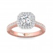 FlyerFit® 18K Pink Gold Shank And White Gold Top Vintage Engagement Ring