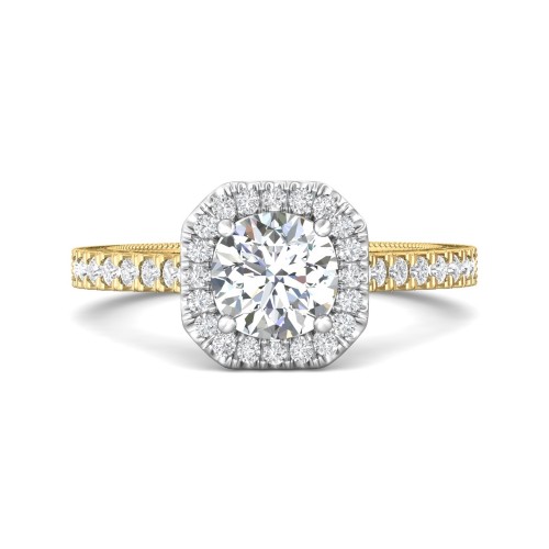 FlyerFit&reg; 14K Yellow and 14K White Gold Vintage Engagement Ring