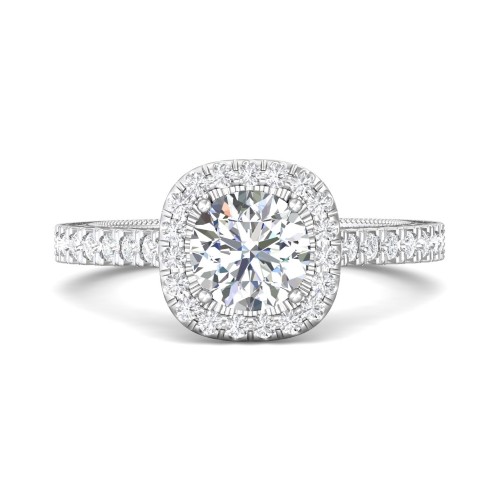 FlyerFit&reg; Platinum Vintage Engagement Ring
