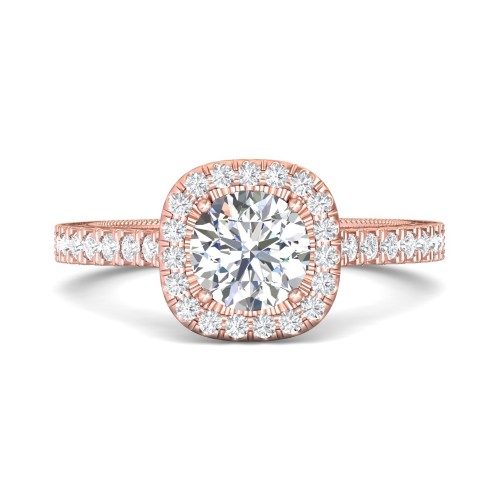 FlyerFit&reg; 14K Pink Gold Vintage Engagement Ring