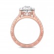 FlyerFit® 14K Pink Gold Shank And White Gold Top Vintage Engagement Ring
