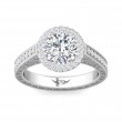 FlyerFit® 14K White Gold Vintage Engagement Ring