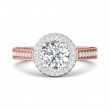 FlyerFit® 18K Pink Gold Shank And White Gold Top Vintage Engagement Ring