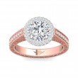FlyerFit® 18K Pink Gold Shank And White Gold Top Vintage Engagement Ring