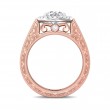 FlyerFit® 18K Pink Gold Shank And White Gold Top Vintage Engagement Ring