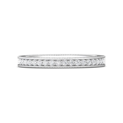 FlyerFit&reg; 14K White Gold Vintage Wedding Band