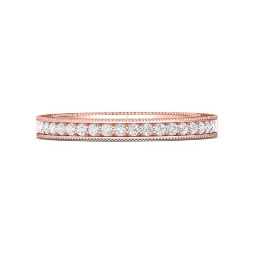 FlyerFit&reg; 18K Pink Gold Vintage Wedding Band