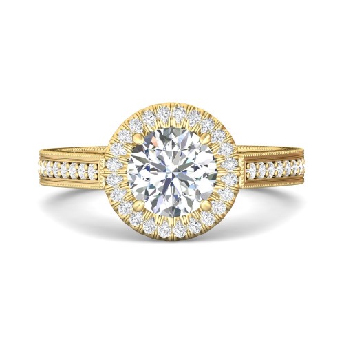 FlyerFit&reg; 14K Yellow Gold Vintage Engagement Ring