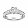 FlyerFit® 18K White Gold Micropave Engagement Ring