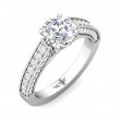 FlyerFit® 18K White Gold Micropave Engagement Ring