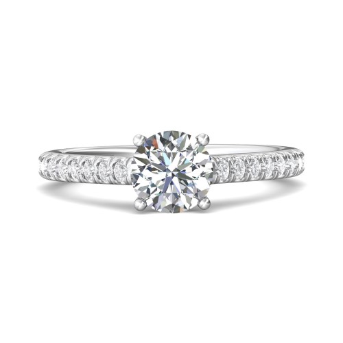 FlyerFit&reg; Platinum Micropave Engagement Ring