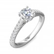 FlyerFit® 14K White Gold Micropave Engagement Ring