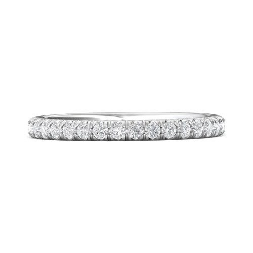 FlyerFit&reg; 14K White Gold Micropave Cutdown Wedding Band