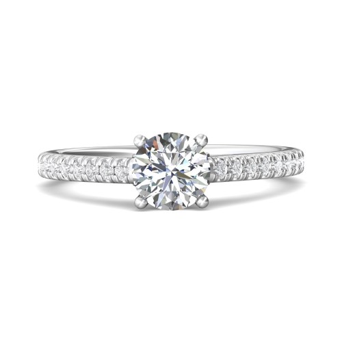 FlyerFit&reg; 14K White Gold Micropave Engagement Ring