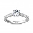 FlyerFit® 18K White Gold Micropave Engagement Ring