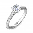 FlyerFit® 18K White Gold Micropave Engagement Ring