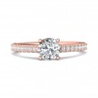 FlyerFit® 18K Pink Gold Micropave Engagement Ring