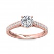 FlyerFit® 18K Pink Gold Micropave Engagement Ring