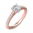 FlyerFit® 18K Pink Gold Micropave Engagement Ring