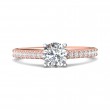 FlyerFit® 14K Pink Gold Shank And White Gold Top Micropave Engagement Ring