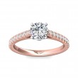 FlyerFit® 14K Pink Gold Shank And White Gold Top Micropave Engagement Ring