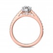 FlyerFit® 14K Pink Gold Shank And White Gold Top Micropave Engagement Ring