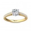 FlyerFit® 14K Yellow and 14K White Gold Micropave Engagement Ring