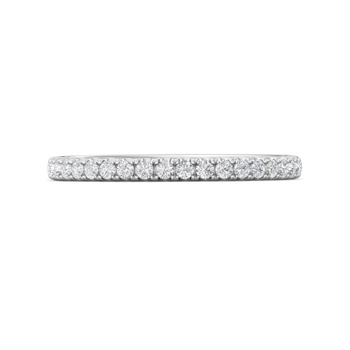 FlyerFit&reg; 18K White Gold Micropave Cutdown Wedding Band