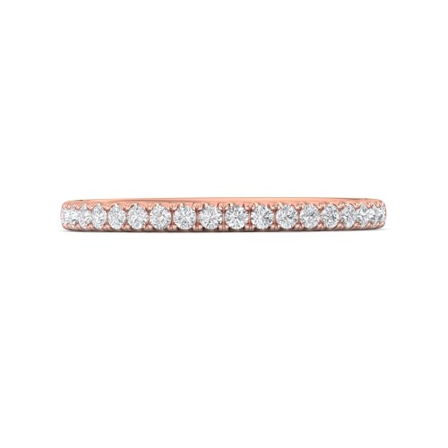 FlyerFit&reg; 18K Pink Gold Micropave Cutdown Wedding Band