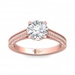 FlyerFit® 14K Pink Gold Micropave Engagement Ring