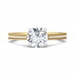 FlyerFit® 18K Yellow Gold Shank And White Gold Top Micropave Engagement Ring