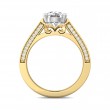 FlyerFit® 18K Yellow Gold Shank And White Gold Top Micropave Engagement Ring
