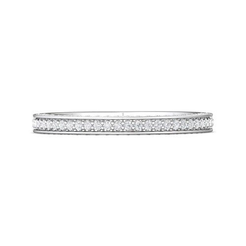 FlyerFit&reg; Platinum Micropave Bead Set Wedding Band