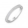FlyerFit® 14K White Gold Micropave Bead Set Wedding Band