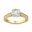 FlyerFit® 14K Yellow Gold Micropave Engagement Ring