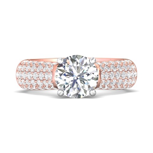 FlyerFit&reg; 18K Pink Gold Shank And White Gold Top Encore Engagement Ring