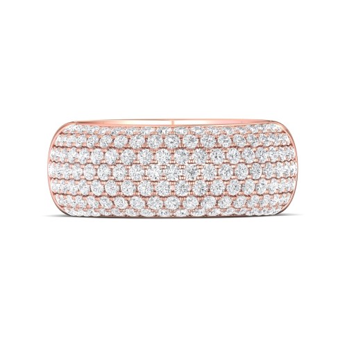 FlyerFit&reg; 18K Pink Gold Micropave Wedding Band