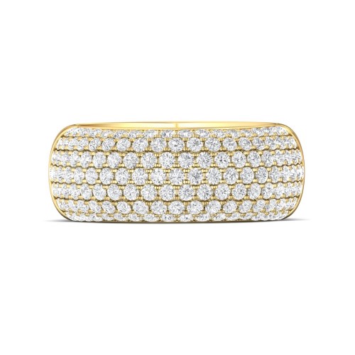 FlyerFit&reg; 14K Yellow Gold Micropave Wedding Band