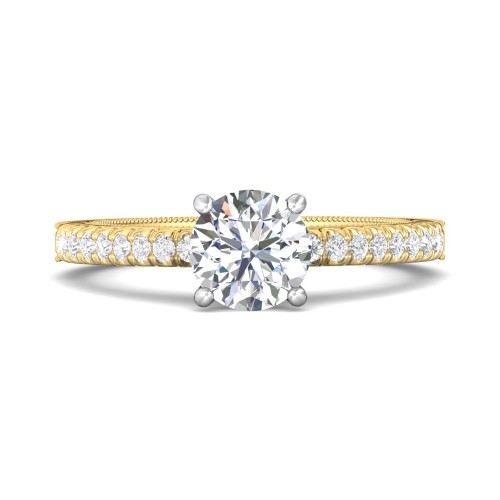FlyerFit&reg; 14K Yellow and 14K White Gold Vintage Engagement Ring
