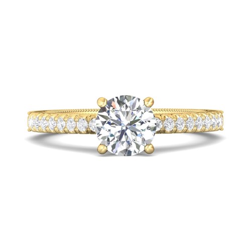 FlyerFit&reg; 14K Yellow Gold Vintage Engagement Ring