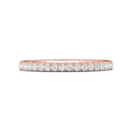 FlyerFit&reg; 14K Pink Gold Vintage Wedding Band